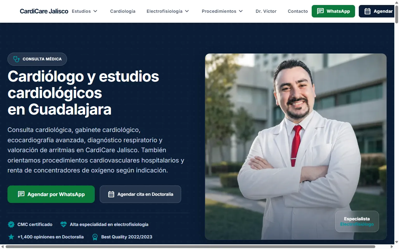 Captura del proyecto Cardicare Jalisco