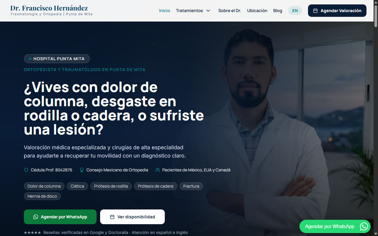 Captura del proyecto Dr. Francisco Hernández