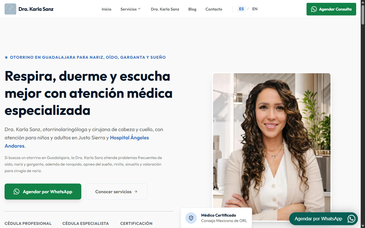 Captura del proyecto Dra. Karla Sanz