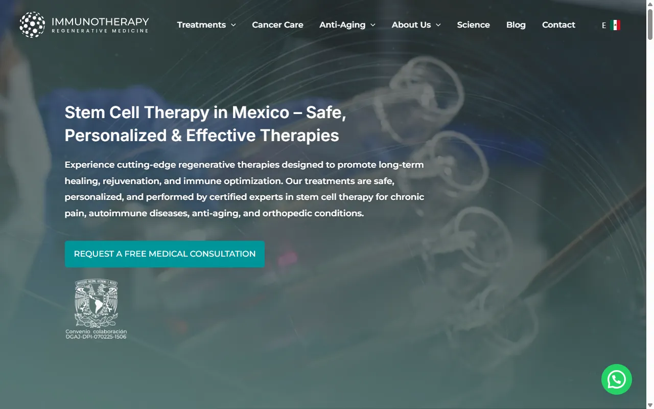 Captura del proyecto Immunotherapy MX
