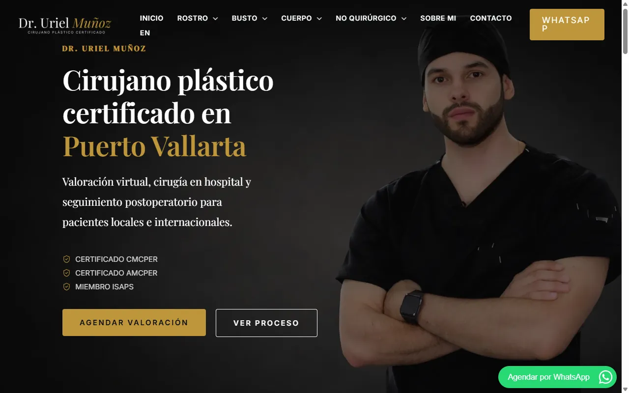 Captura del proyecto Uriel Plastic Surgery